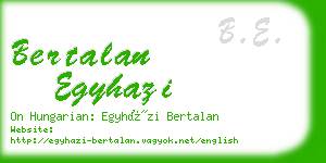 bertalan egyhazi business card